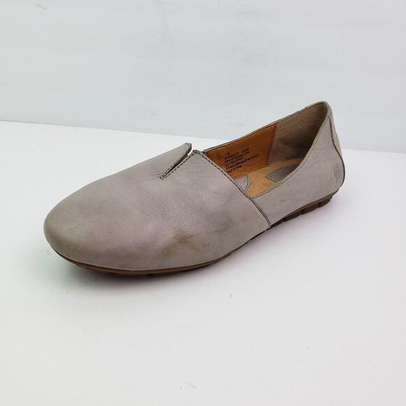 Born Sebra Womens Size 11 Gray Leather Slip On Casual Comfort Loafer Shoes - Picture 2 of 14